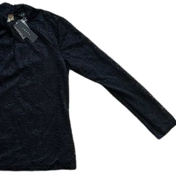 NWT Adiva Black Lace Long Sleeve Top | Women's XS - Picture 3 of 7